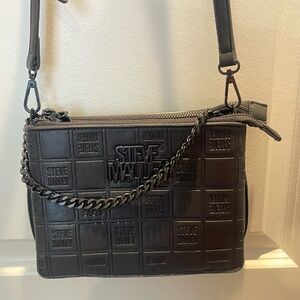 Steve Madden Black Embossed Shoulder Bag